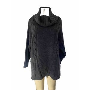 Stefanel Charcoal Gray Cowl Neck Sweater Wool Long Sleeve Pure Virgin Wo…